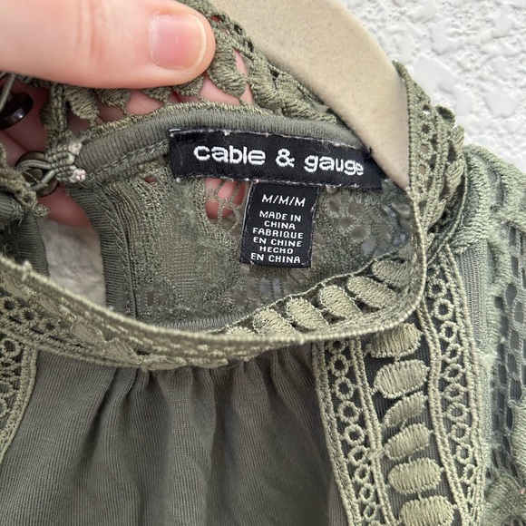 Green Lace Top - Picture 4 of 5